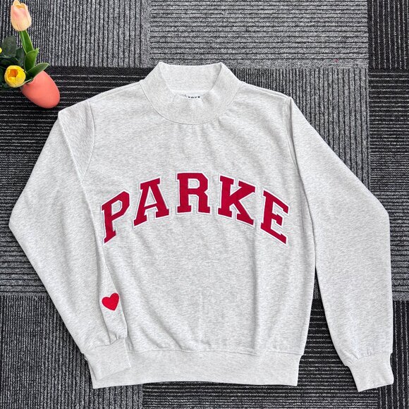 parke Tops - PARKE Valentine's Day Hoodie Grey Casual Preppy Style 🤍❤